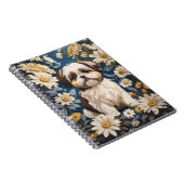 Niedlich Shih Tzu Dog White Daisy Blume Notizblock (Rechte Seite)