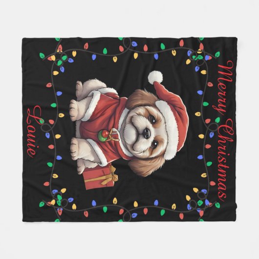 Niedlich Shih Tzu Fleece Blanket (Vorderseite (Horizontal))