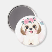 Niedlich Shih Tzu Magnet (Vorderseite/Rückseite)