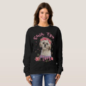 Niedlich Shih Tzu Mama Blume Hunde Frauen Sweatshirt (Vorne ganz)