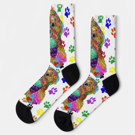 Niedlich Shih Tzu Mama Paw Prints Socks Socken (Linkes Detail)