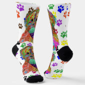 Niedlich Shih Tzu Mama Paw Prints Socks Socken (Gewinkelt)