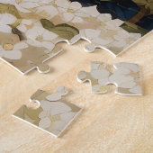 Niedlich Shih Tzu Puppy Blue Hydrangea Blume Puzzle (Seite)