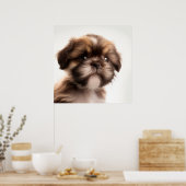 Niedlich Shih Tzu Puppy Doster Portrait Poster (Küche)