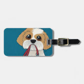 Niedlich Shih Tzu Puppy Personalizable Art Luggage Gepäckanhänger (Vorderseite horizontal)