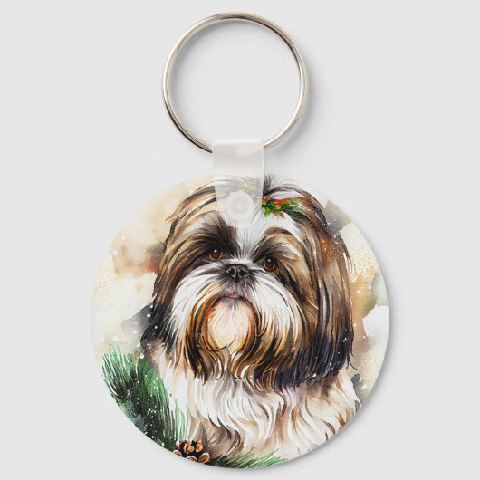 Niedlich Shih Tzu Schlüsselanhänger (Vorderseite)