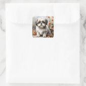 Niedlich Shih tzu Welpenstift Quadratischer Aufkleber (Tasche)