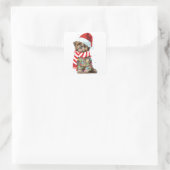 Niedlich Shitzu Dog Lover Funny Xmas Weihnachtsges Quadratischer Aufkleber (Tasche)