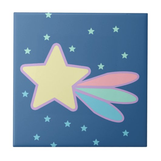 Niedlich Shooting Star Comet Fliese (Vorderseite)