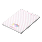 Niedlich Shooting Star - Pink Striped Girls Notizblock (Rotiert)