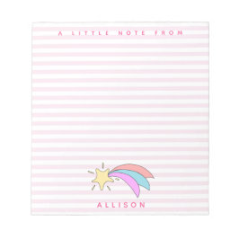 Niedlich Shooting Star - Pink Striped Girls Notizblock