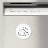 Niedlich Shy Bunny Magnet (In Situ (Geschirrspüler))