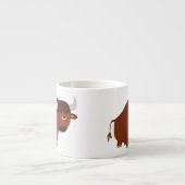 Niedlich Shy Cartoon Bull Espresso Tasse (Vorderseite)