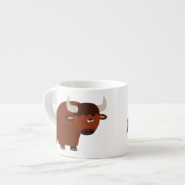 Niedlich Shy Cartoon Bull Espresso Tasse