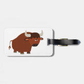 Niedlich Shy Cartoon Bull Gepäckanhänger (Rückseite horizontal)