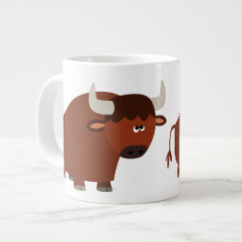 Niedlich Shy Cartoon Bull Jumbo Tasse