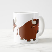 Niedlich Shy Cartoon Bull Jumbo Tasse (Vorderseite Rechts)