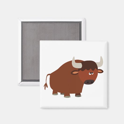 Niedlich Shy Cartoon Bull Magnet (Vorderseite/Rückseite)