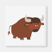Niedlich Shy Cartoon Bull Magnet (Vorne)
