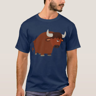 Niedlich Shy Cartoon Bull T - Shirt