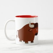 Niedlich Shy Cartoon Bull Tasse (Links)