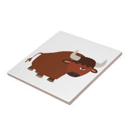 Niedlich Shy Cartoon Bull Tile Fliese