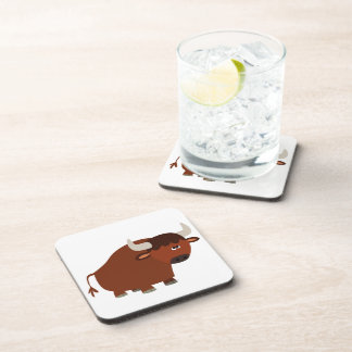 Niedlich Shy Cartoon Bull Untersetzer Set