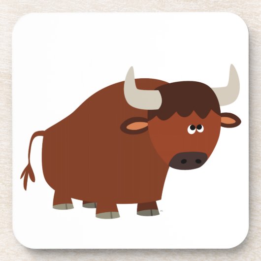 Niedlich Shy Cartoon Bull Untersetzer Set (Vorderseite)