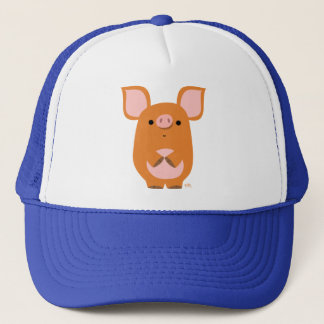 Niedlich Shy Cartoon Pig Hat Truckerkappe