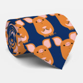 Niedlich Shy Cartoon Pig Krawatte (Gerollt)