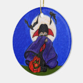 Niedlich Shy Little Vampire Bats Moon Keramikornament (Links)
