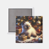 Niedlich Siamese Kitten Weihnachten Magnet (Vorderseite/Rückseite)