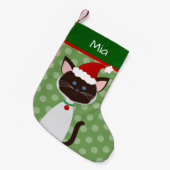 Niedlich Siamese Santa Kitty Kleiner Weihnachtsstrumpf (Vorderansicht (hängend))