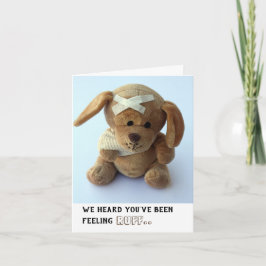 Niedlich Sick Teddy Dog Brunnen Card Karte