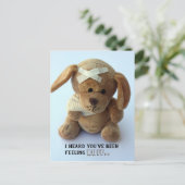Niedlich Sick Teddy Dog gut Postkarte (Stehend Vorderseite)