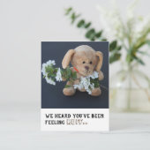 Niedlich Sick Teddy Dog gut Postkarte (Stehend Vorderseite)