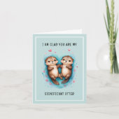Niedlich Significant Otter Couple Funny Valentine Karte (Vorderseite)