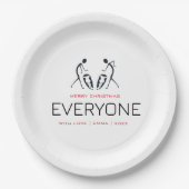 Niedlich, Silhouette Coconut Trees Muster Weihnach Pappteller (Vorderseite)