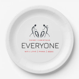 Niedlich, Silhouette Coconut Trees Muster Weihnach Pappteller