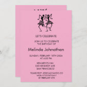 Niedlich, Silhouette-Feier, Einladung zum Geburtst (Vorne/Hinten)