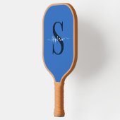 Niedlich Simple Blue Monogram Initial + Name Pickleball Schläger (Links)
