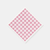 Niedlich Simple Girly Preppy Pink Gingham Kariert Serviette (Ecke)