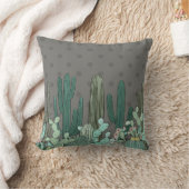 Niedlich Simple Gray Poka Dot Cactus Kissen (Decke)