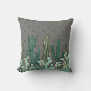 Niedlich Simple Gray Poka Dot Cactus Kissen