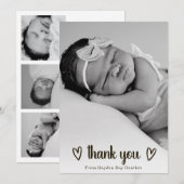 Niedlich Simple Heart Vielen Dank Foto Birth Ankündigung (Vorne/Hinten)