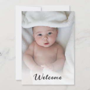 Niedlich Simple Hello Baby Custom Foto Neugeborene Ankündigung