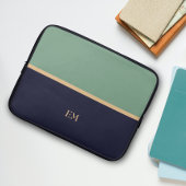 Niedlich Simple Initial Monogram Blue Green Laptopschutzhülle
