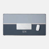 Niedlich Simple Modern Initials Monogram Blue Schreibtischunterlage (Tastatur & Maus)