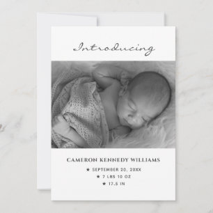 Niedlich Simple Newborn Custom Foto Hello Baby Bir Ankündigung