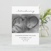 Niedlich Simple Newborn Custom Foto Hello Baby Bir Ankündigung (Stehend Vorderseite)